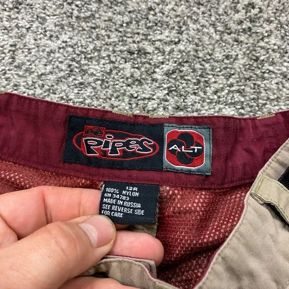 Vintage Lee Pipes pants Youth 12R Tan Cargo High Performance Convertible - Picture 9 of 12